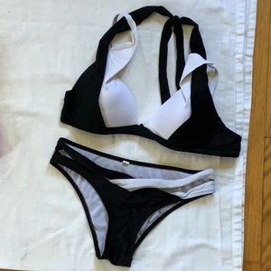 2-Piece Black & White Swim Wear